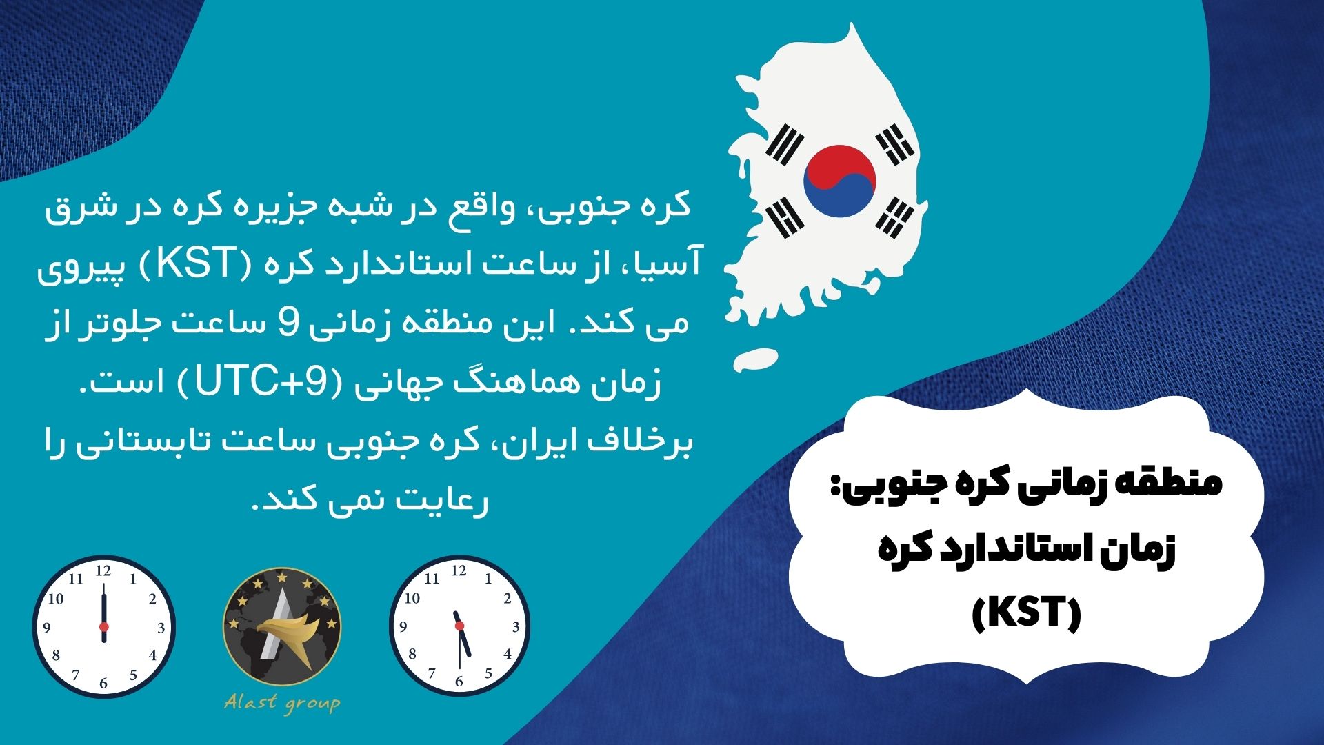 منطقه زمانی کره جنوبی: زمان استاندارد کره (KST)